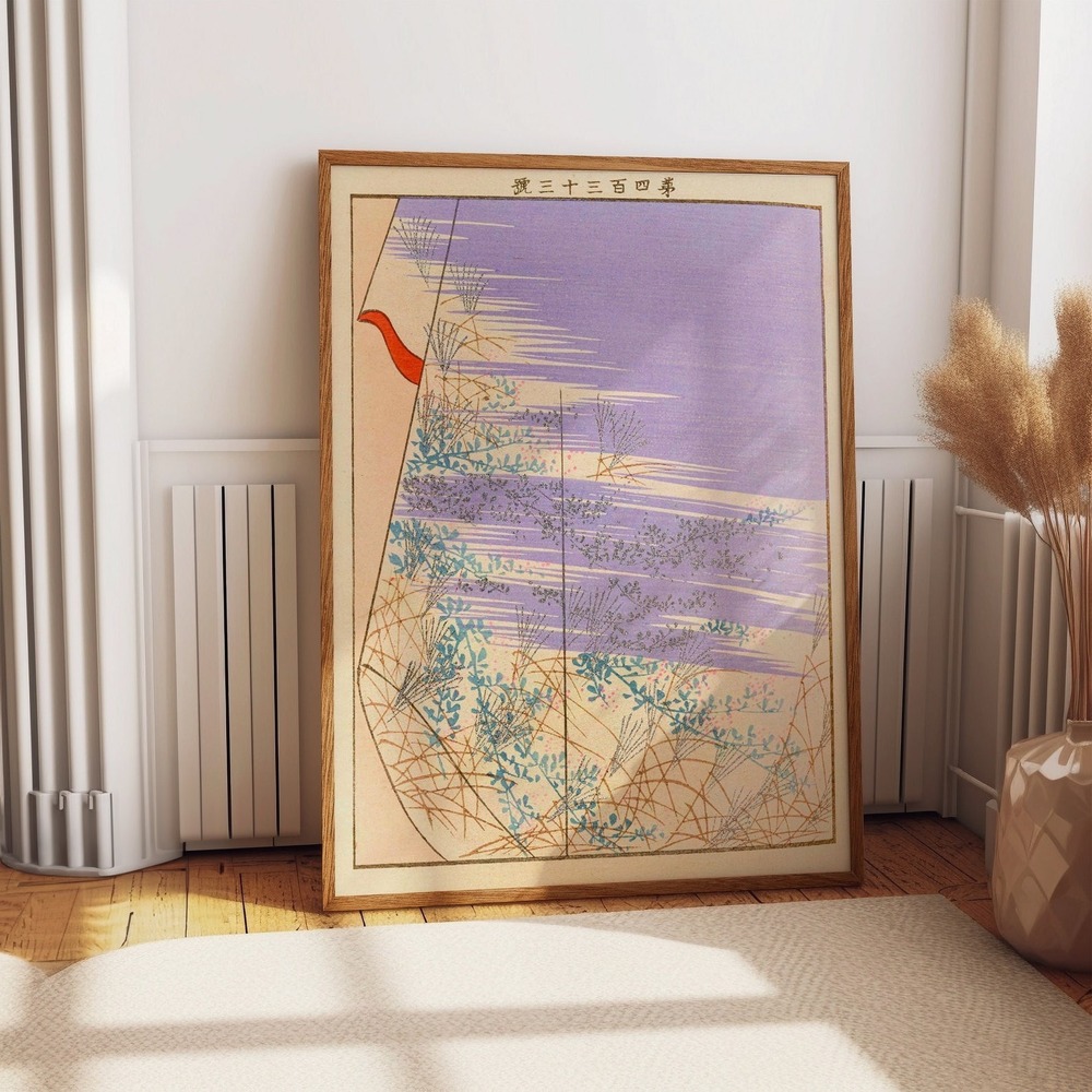 Purple Japanese Scenic Poster - Kimono Art Illustration